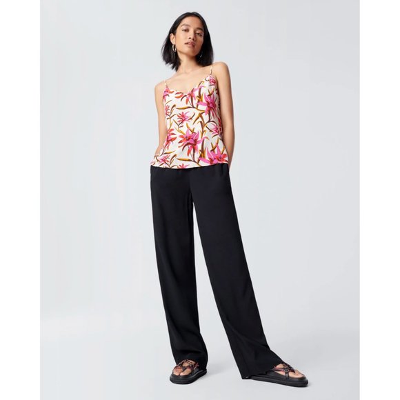 DVF Denise Pajama Pants in Black Size 12